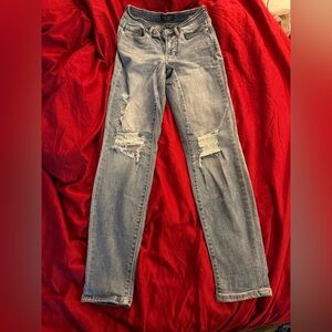 Judy Blue Light Blue Distressed Skinny Jeans